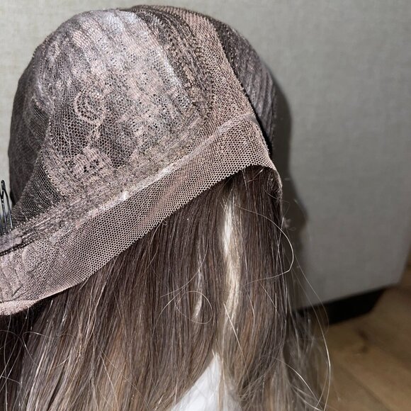 Long Ash Blonde Lace Front Wig | 22” Loose Waves | Cool Tone Rooted NWT #J - Picture 6 of 15